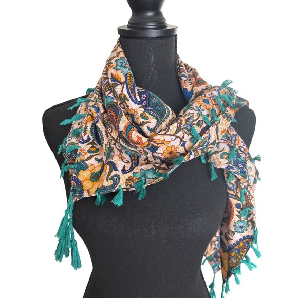 Beautiful Women's Bohemian Paisley Tassel Scarf Sarong Wrap Shawl Beach Cover-Up - Picture 1 of 7
